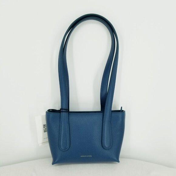 NWT Mansur Gavriel Mini Luxury Leather Bag - Peacock Blue - Picture 5 of 10